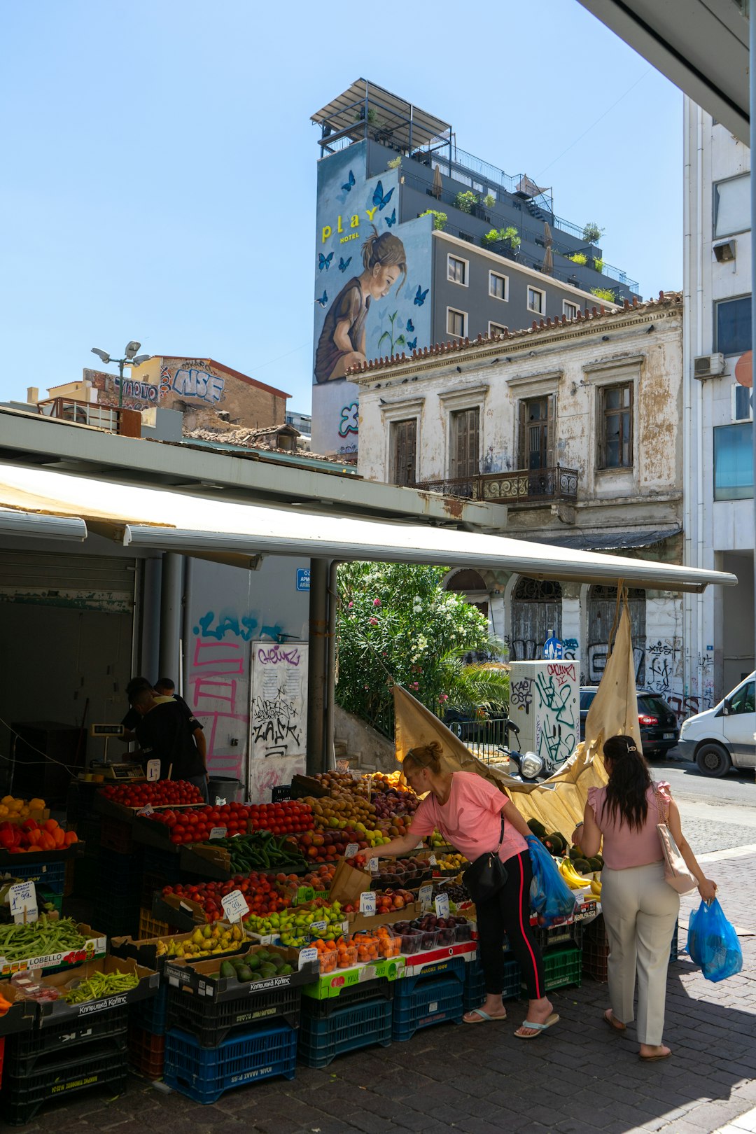 vibrant local food market in a European city